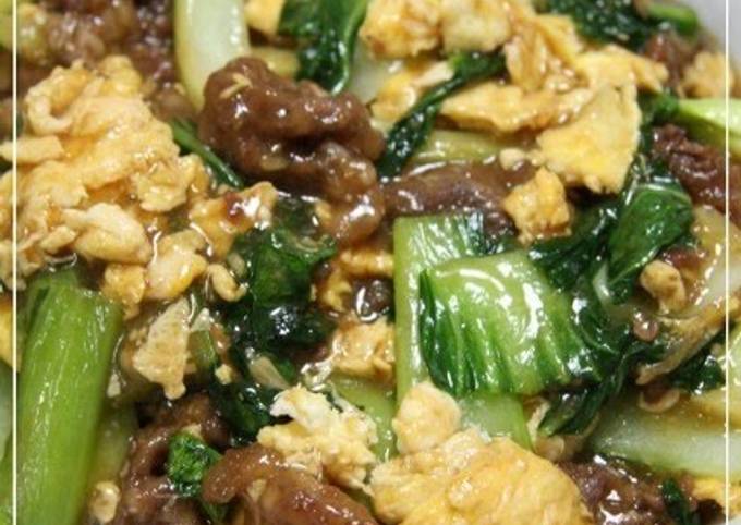 Recipe of Speedy Taiwanese Velveted Beef, Egg, and Bok Choy Stir-Fry