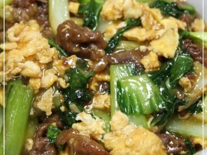 Easy Steps to Prepare Recipes Taiwanese Velveted Beef, Egg, and Bok Choy Stir-Fry the So Delicious Tasty.