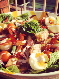 A picture of Egg, Bacon & Crispy Potato Salad with Home Made Mayo.