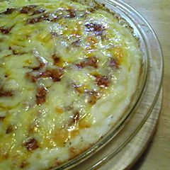 A picture of Creamy Potato Baked with Meat Sauce.