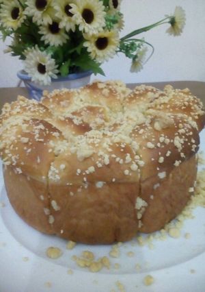 Foto resep Roti Sobek scramble isian Pizza