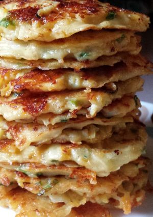 A picture of Potato-Apple Cheddar Pancakes.
