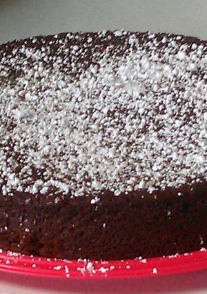A picture of Chocolate Garbanzo Cake (flourless).