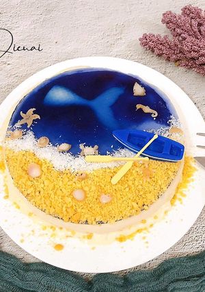 Hình của món Bánh cheesecake biển xanh.