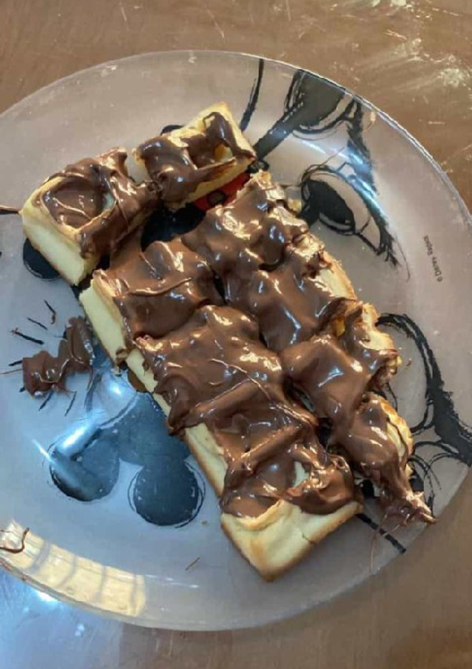 Una foto de Gofre con chocolate