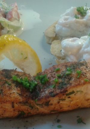 A picture of Oriental steak salmon.