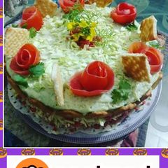 A picture of Chicken Cake🍔.