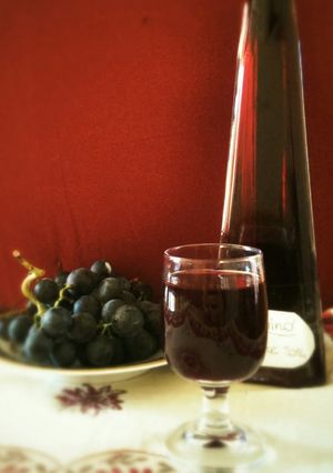 A picture of Concord grape liqueur.
