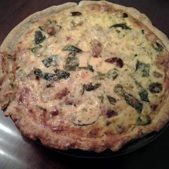 A picture of Cajun Poblano and Shrimp Quiche.