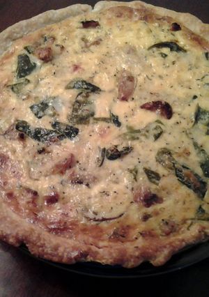 A picture of Cajun Poblano and Shrimp Quiche.