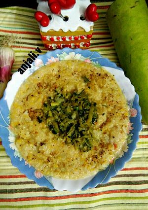 A picture of Bottle Guard Buttermilk Tihri(Louki Spring Onion Tihri).