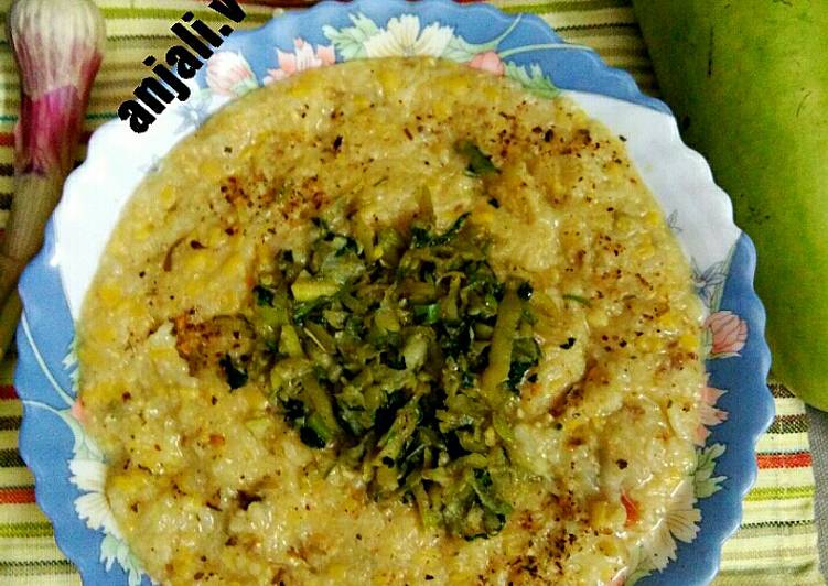 Recipe of Award-winning Bottle Guard Buttermilk Tihri(Louki Spring Onion Tihri)