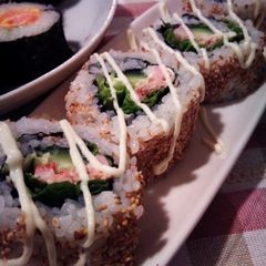 A picture of Easy and Fancy California Rolls.