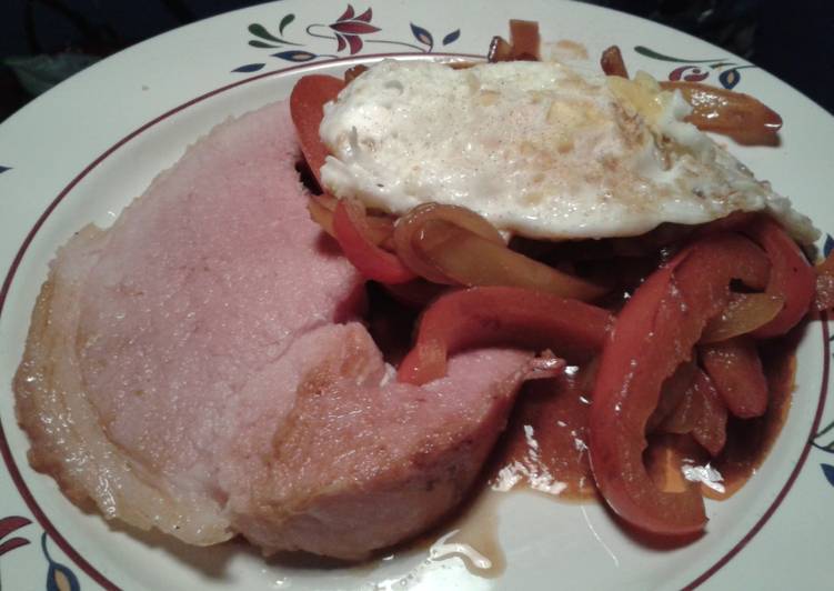 Baked Gammon with Peppers & Eggs (LCHF)