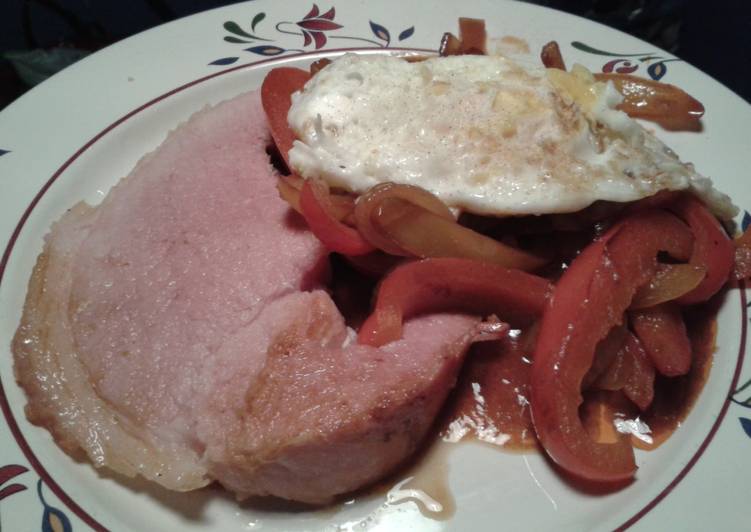 Recipe of Favorite Baked Gammon with Peppers &amp; Eggs (LCHF)