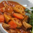 Tomato and Curry Stew with Chicken and Lotus Root