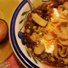 A picture of Chicken tortilla soup.
