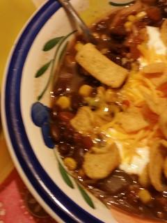 A picture of Chicken tortilla soup.