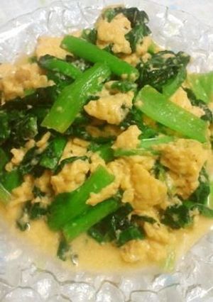 A picture of Easy Prep! Creamy Eggs with Komatsuna Greens.