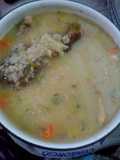 Sopa de Morón tostado con carne de res