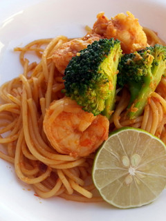 A picture of Spicy Spaghetti/ Sambal Spaghetti.