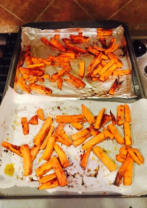 A picture of Oven Baked Sweet Potato Fries.