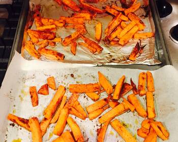 Easy Fast Cooking Oven Baked Sweet Potato Fries Very Delicious