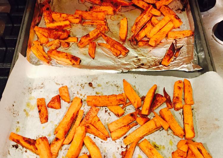 Steps to Make Speedy Oven Baked Sweet Potato Fries