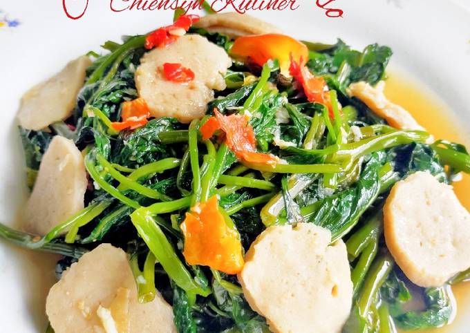 Resep Cah kangkung bakso yang Enak Banget