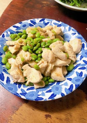 雞胸肉炒毛豆 的食譜成品照片