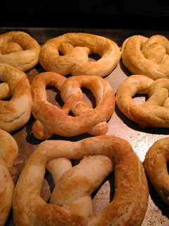 A picture of sourdough soft pretzels.