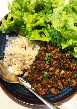A picture of Keema Curry with Black Garlic.
