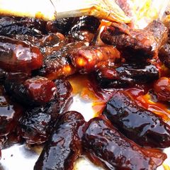 A picture of Bacon Wrapped Weenies.