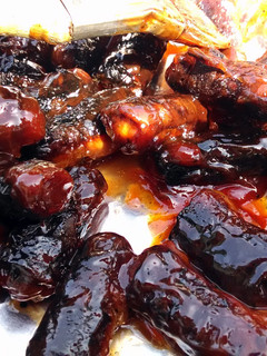 A picture of Bacon Wrapped Weenies.