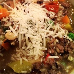 A picture of Delicious and Quick Hamburger Soup.