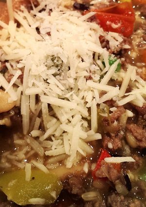 A picture of Delicious and Quick Hamburger Soup.