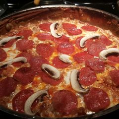 A picture of Pizza pasta.