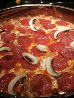 A picture of Pizza pasta.