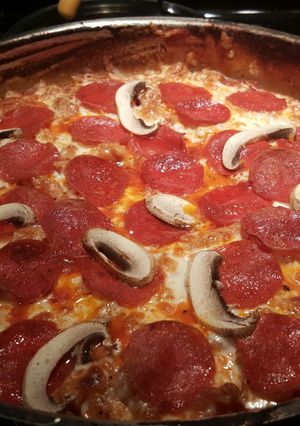 A picture of Pizza pasta.