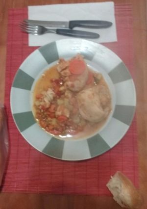 Una foto de Pechuga de pollo a la portuguesa versión express y light