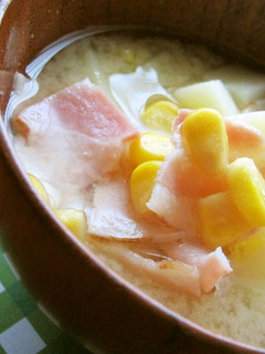 A picture of Buttered Potato and Corn Miso Soup.