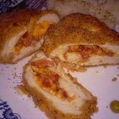 A picture of Bacon chedder stuffed chicken.