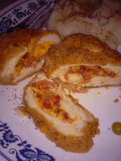 A picture of Bacon chedder stuffed chicken.