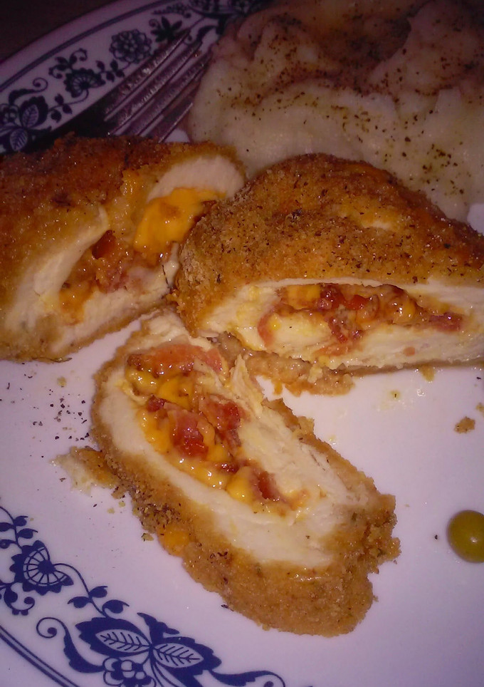 A picture of Bacon chedder stuffed chicken.
