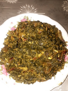 عکسی از دستور خوراک اسفناج و تخم مرغ 😋