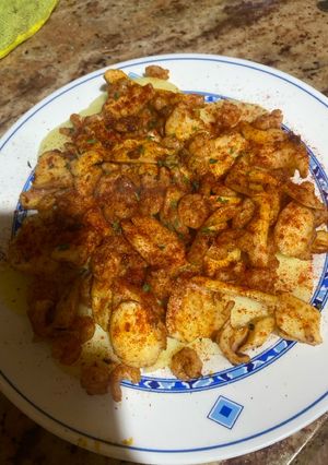 Una foto de Potón y gambas a la gallega a mi manera