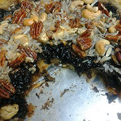 A picture of Dark Chocolate nut tart.