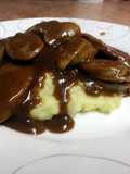 Bangers and Garlic Onion Mash