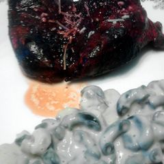 A picture of Bloody Garlic & Parmesan Lungs ( Chicken Breast ) * halloween *.