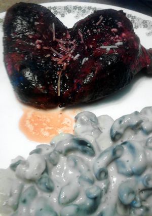 A picture of Bloody Garlic & Parmesan Lungs ( Chicken Breast ) * halloween *.